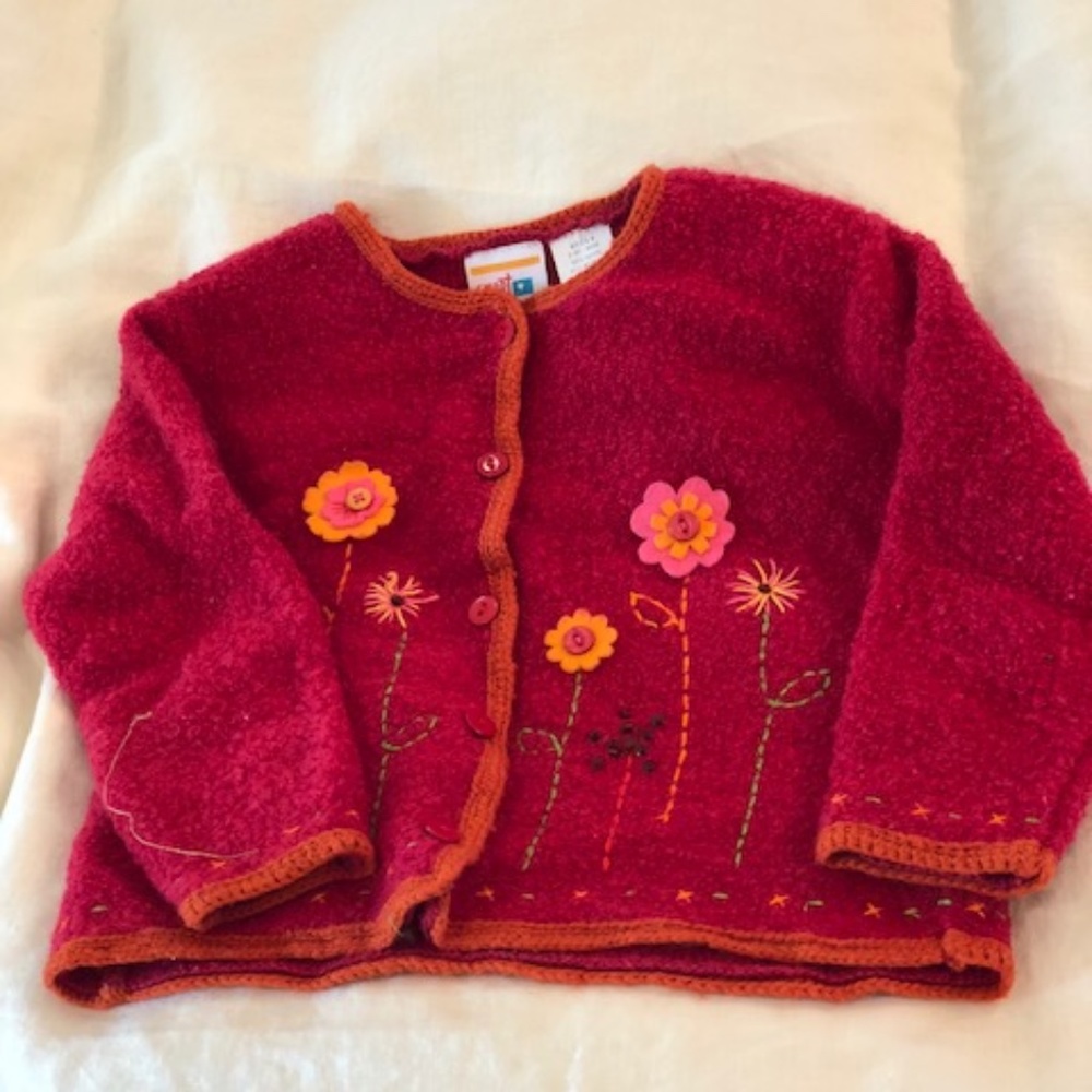 Vintage Sweet Potatoes Sweater Floral Fall Girls 3T